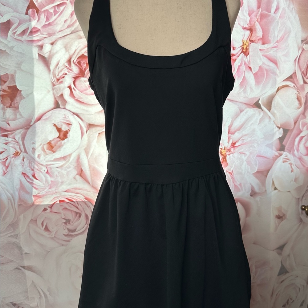 Cynthia Rowley Black Ribbed Halter Cocktail Dress